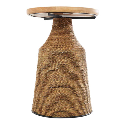 RANYA SIDE TABLE | ROUND WOOD TRAY TOP