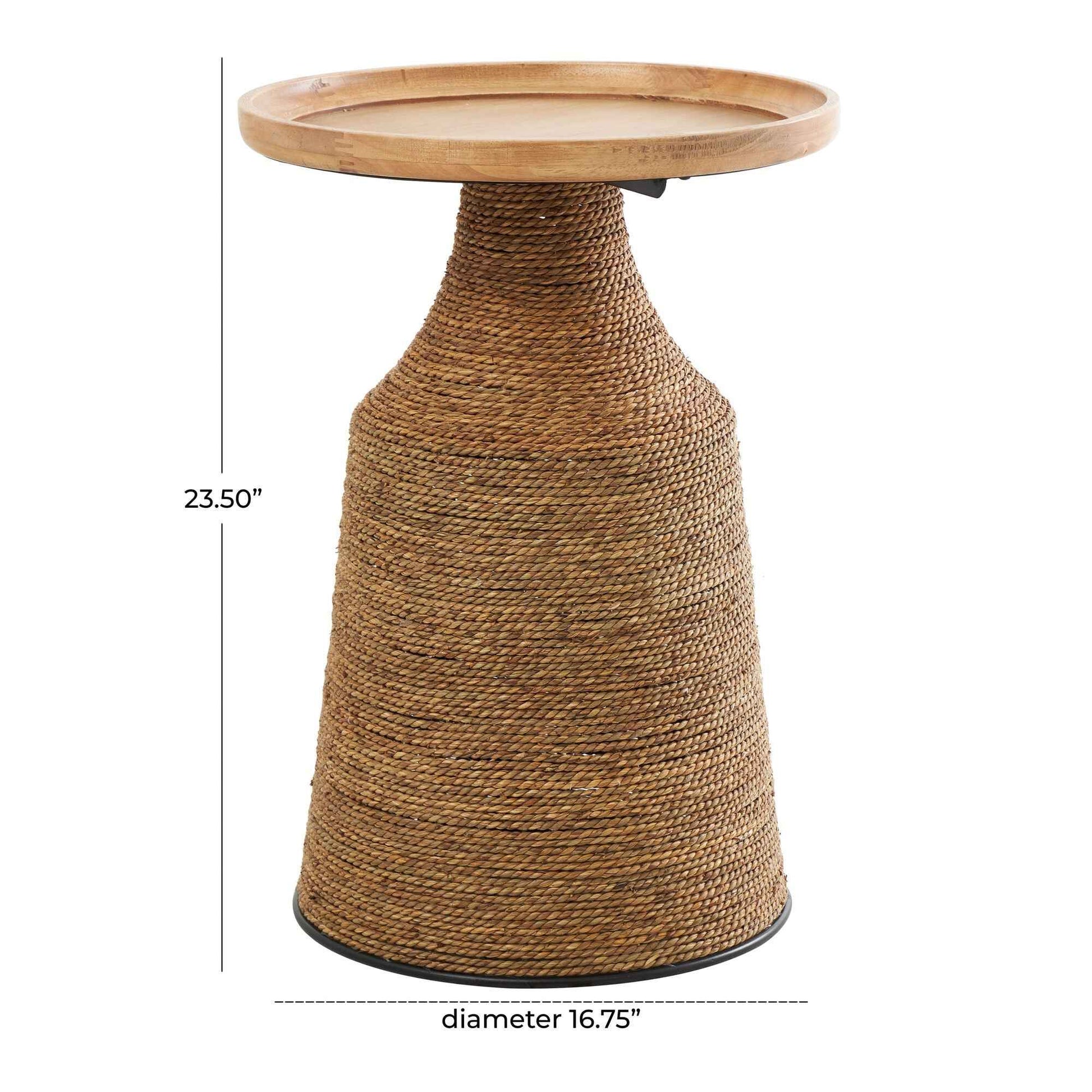 RANYA SIDE TABLE | ROUND WOOD TRAY TOP