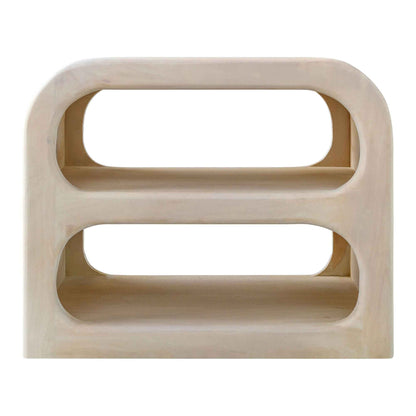 MAYER MANGO WOOD SIDE TABLE | 2 OPEN SHELVES | NATURAL