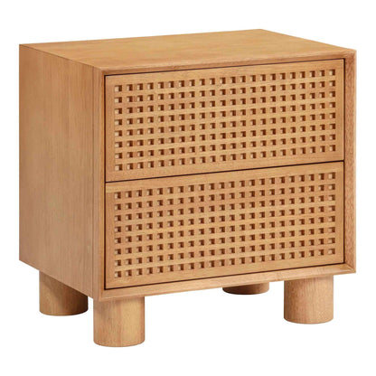 CELLA CROSSHATCH (BED)SIDE TABLE | 2-DRAWER | NATURAL