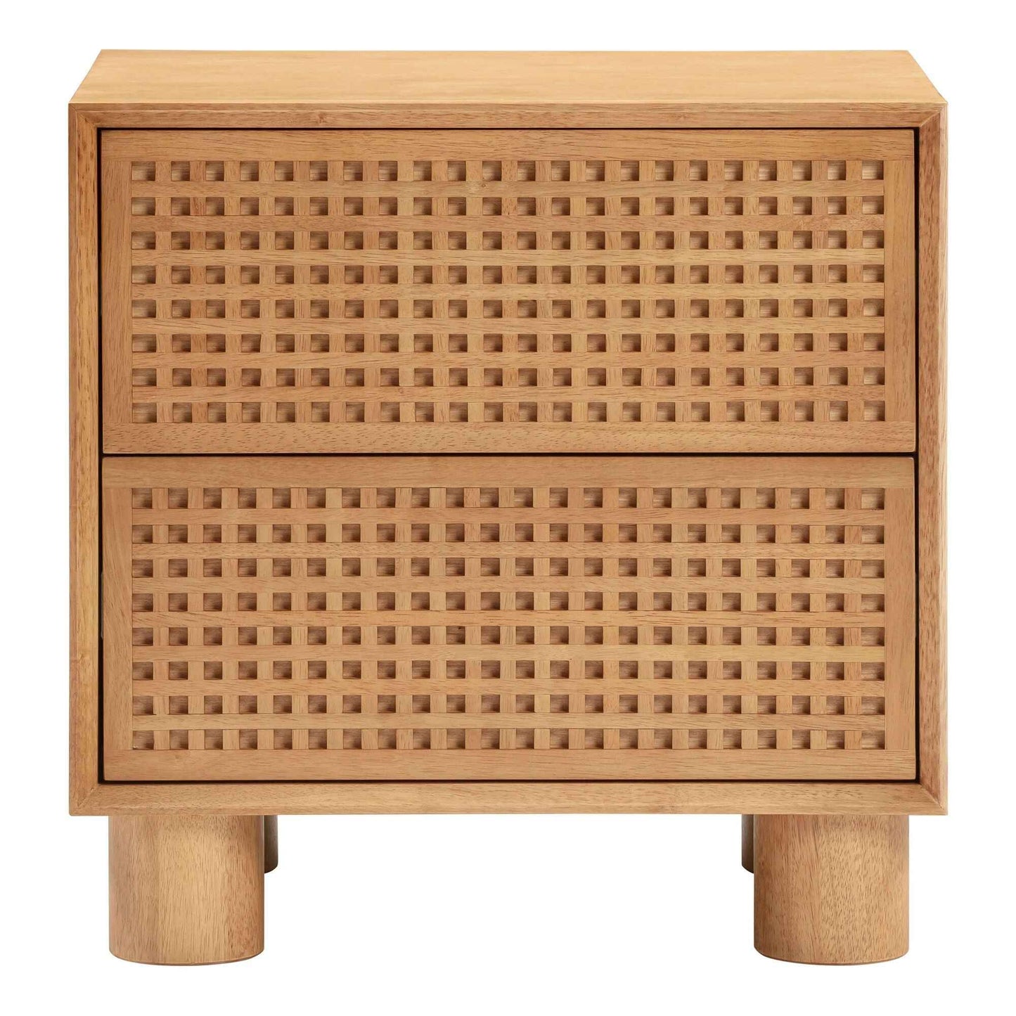 CELLA CROSSHATCH (BED)SIDE TABLE | 2-DRAWER | NATURAL