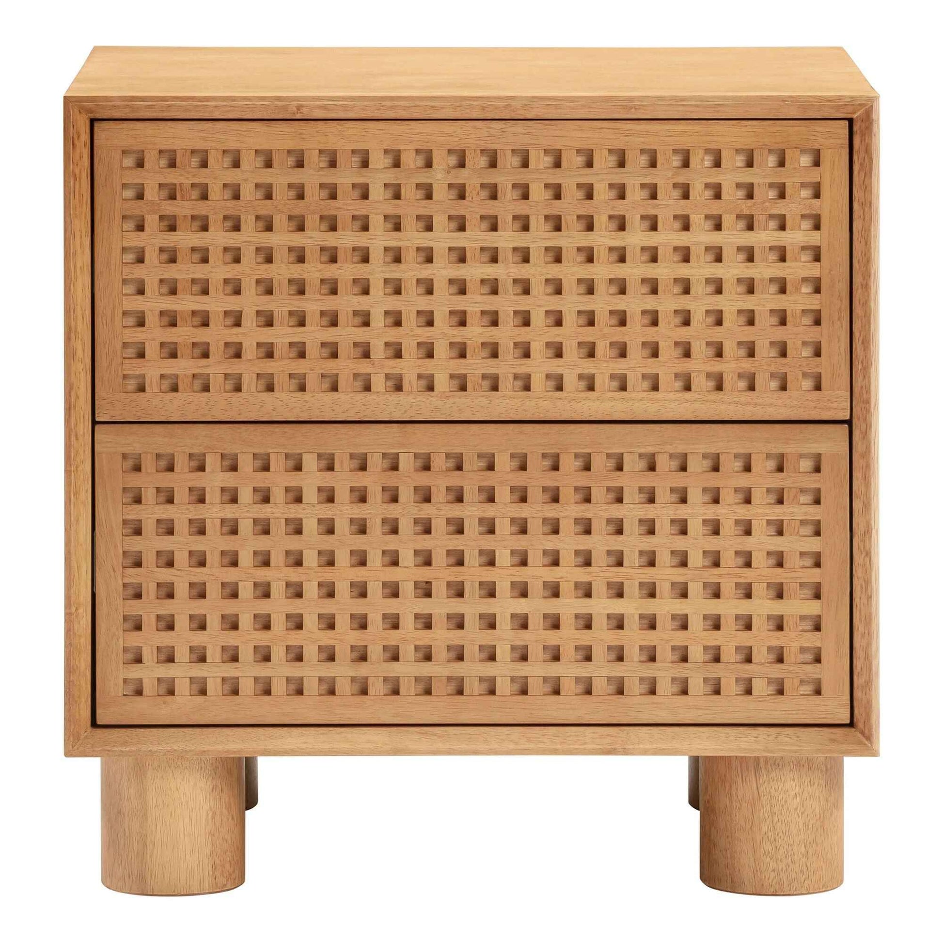 CELLA CROSSHATCH (BED)SIDE TABLE | 2-DRAWER | NATURAL