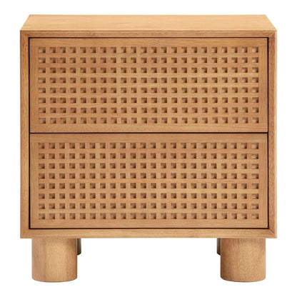 CELLA CROSSHATCH (BED)SIDE TABLE | 2-DRAWER | NATURAL