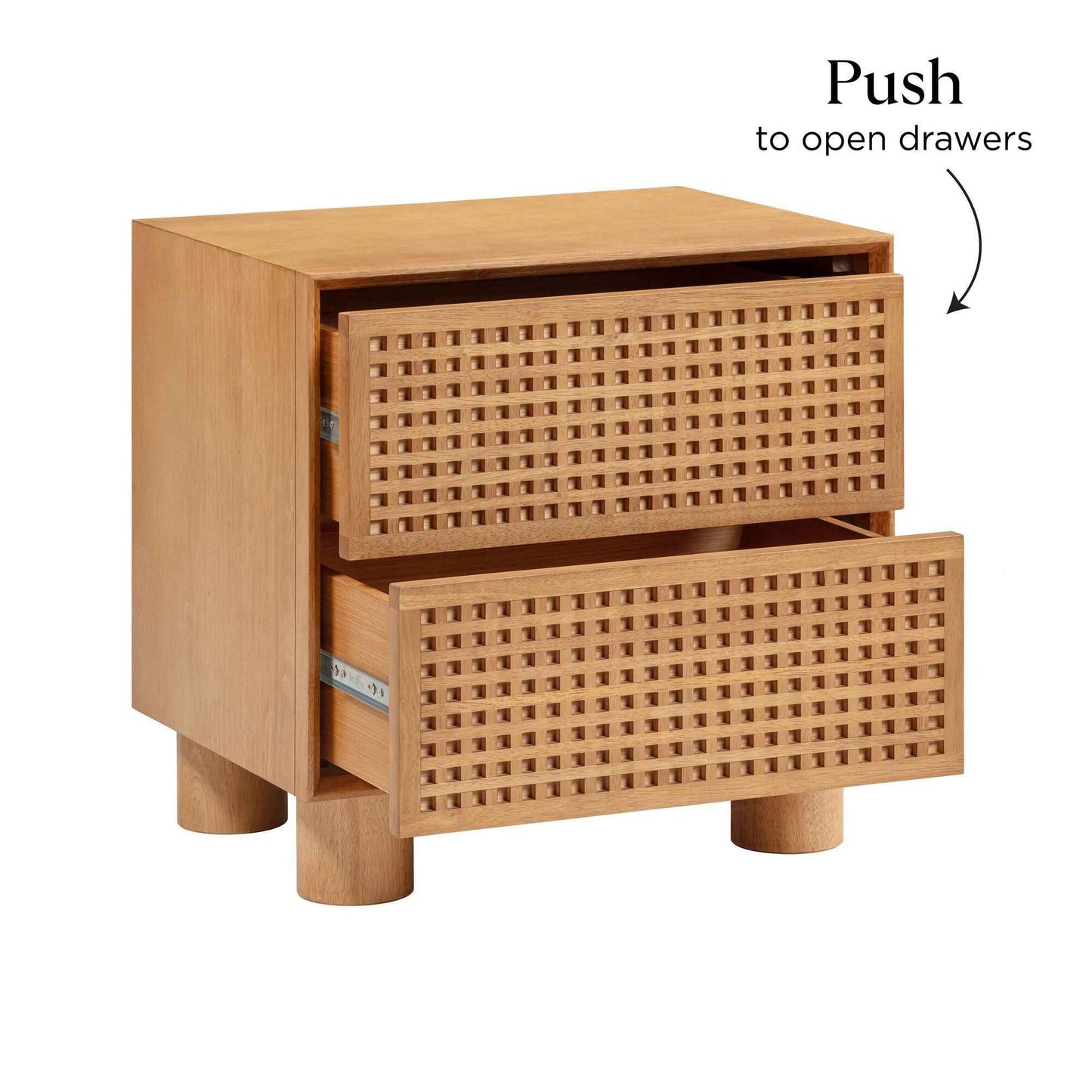 CELLA CROSSHATCH (BED)SIDE TABLE | 2-DRAWER | NATURAL