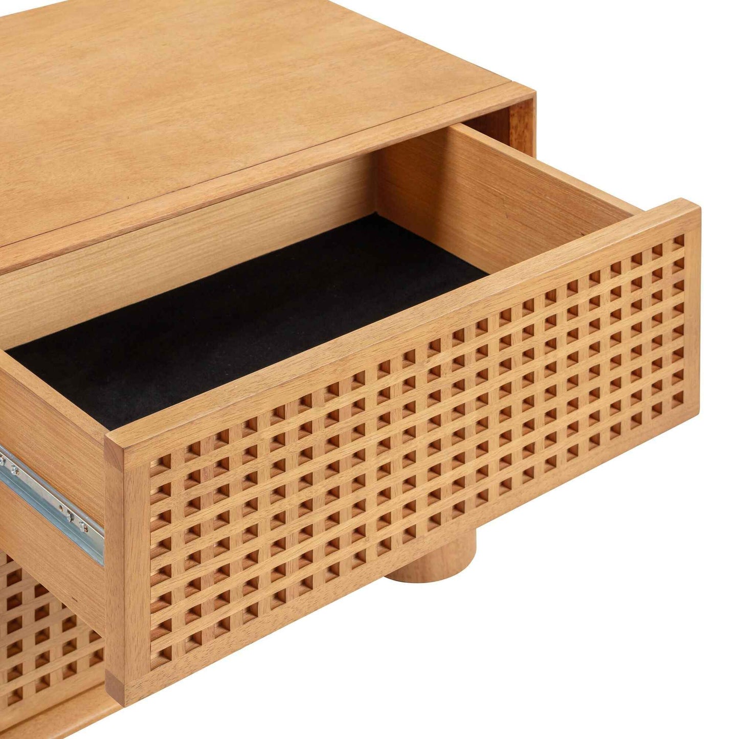 CELLA CROSSHATCH (BED)SIDE TABLE | 2-DRAWER | NATURAL