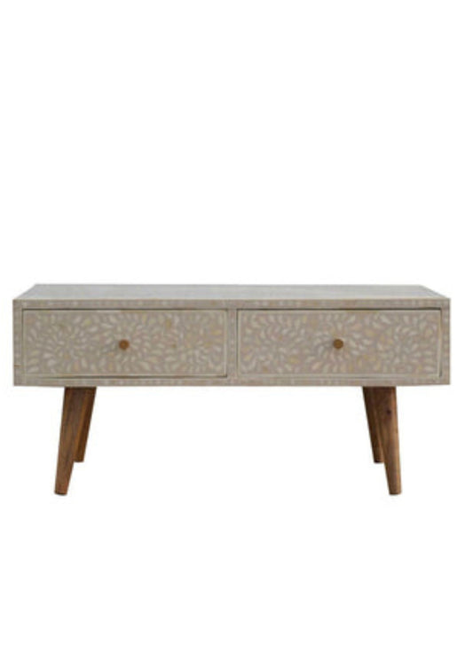 Bone Inlay Wooden Furniture Coffee Table for Home, Floral Design Kitchen Table "personalized"