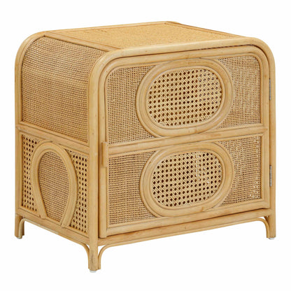 ELLA (BED)SIDE TABLE | RATTAN +CANE | 2-SHELF | NATURAL