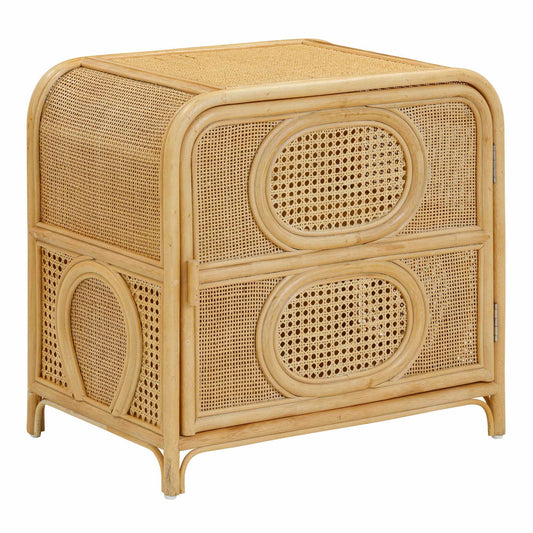 ELLA (BED)SIDE TABLE | RATTAN +CANE | 2-SHELF | NATURAL