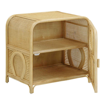 ELLA (BED)SIDE TABLE | RATTAN +CANE | 2-SHELF | NATURAL