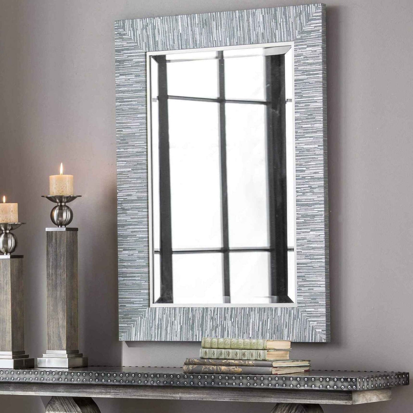 BELAYA GRAY WOOD MIRROR