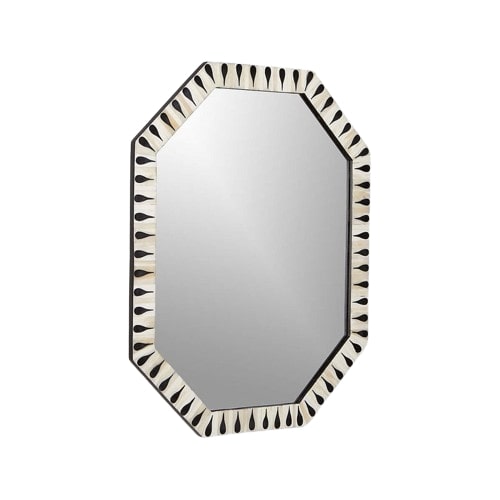 Bone Inlay Octagon Mirror, Wall Mirror, Hanging Mirror, Mirror Frame.