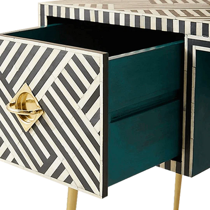 Bone Inlay Desk Geometrical Design Hansa Handicraft