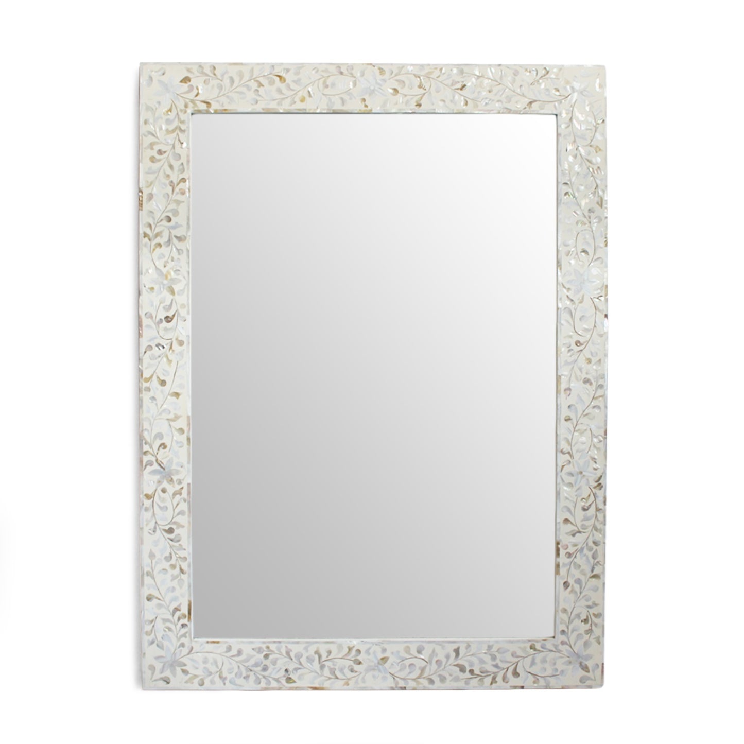 Mother of Pearl Inlay Floral Pattern Mirror Frame Mother of Pearl Mirror Mother of Pearl Frame Bone Inlay Mirror Bone Inlay Frame MOP Frames.