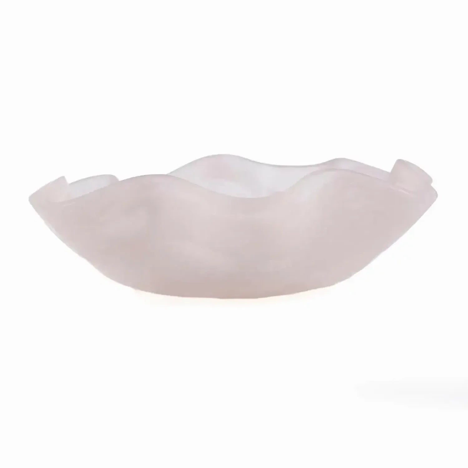 RESIN ORGANIC FRUIT BOWL | PINK WHITE