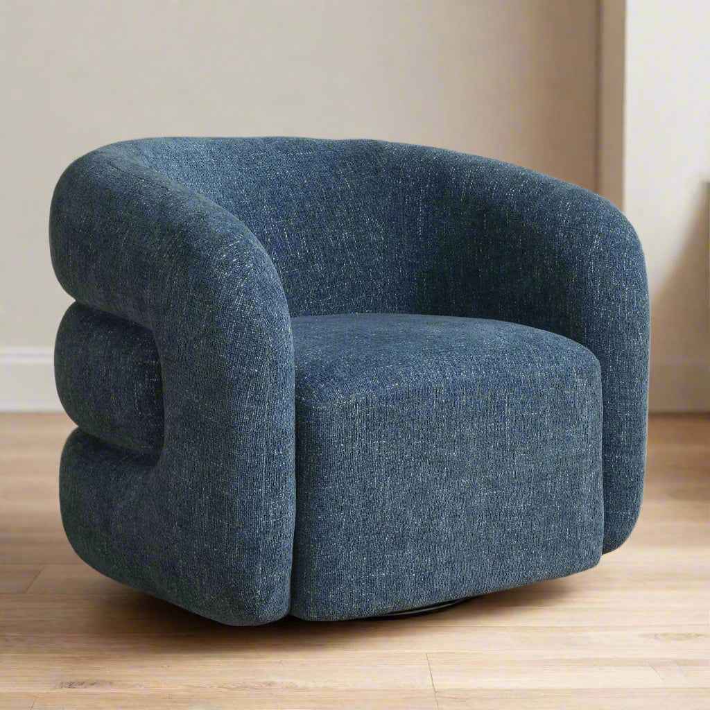 JUNIE CHENILLE UPHOLSTERED SWIVEL CHAIR