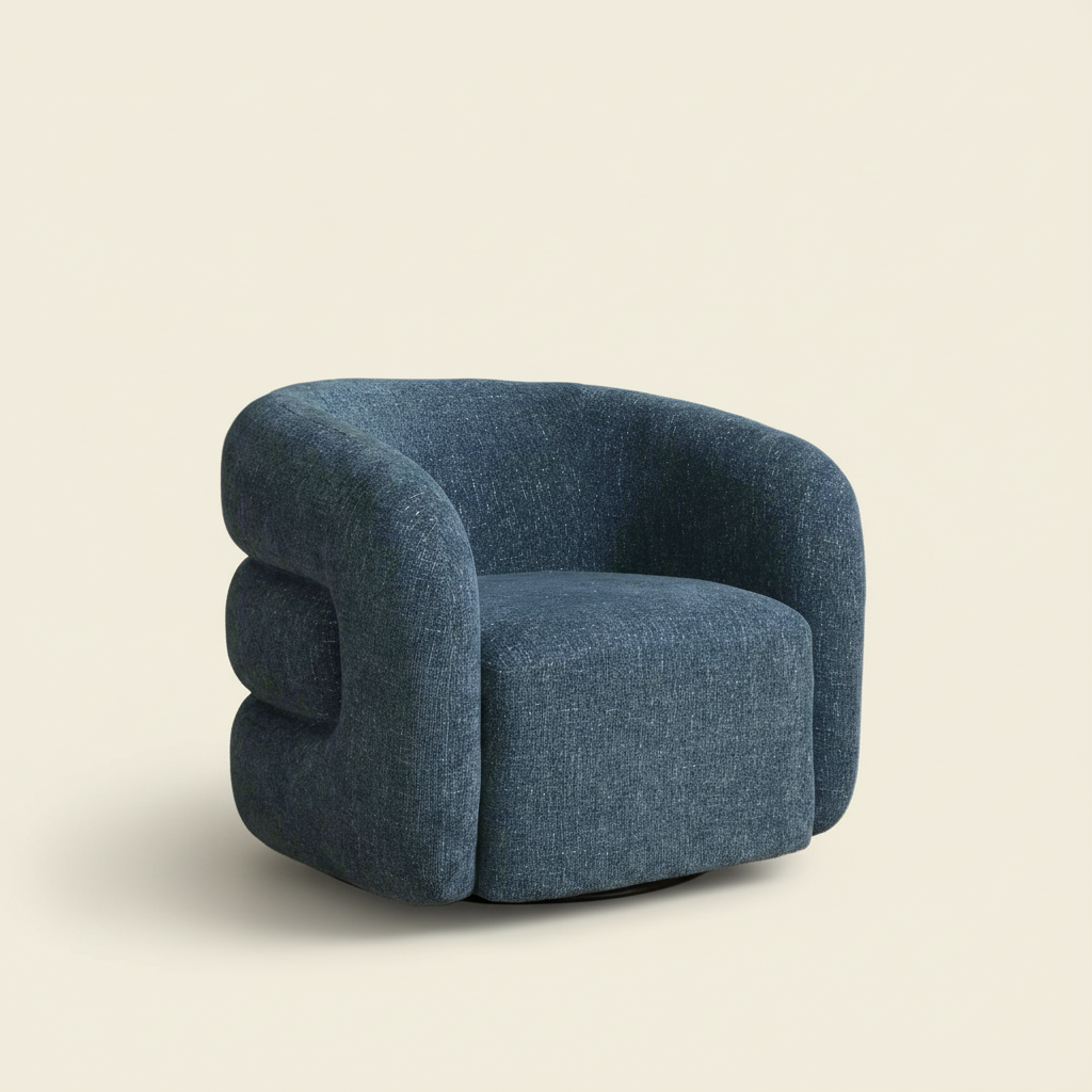 JUNIE CHENILLE UPHOLSTERED SWIVEL CHAIR
