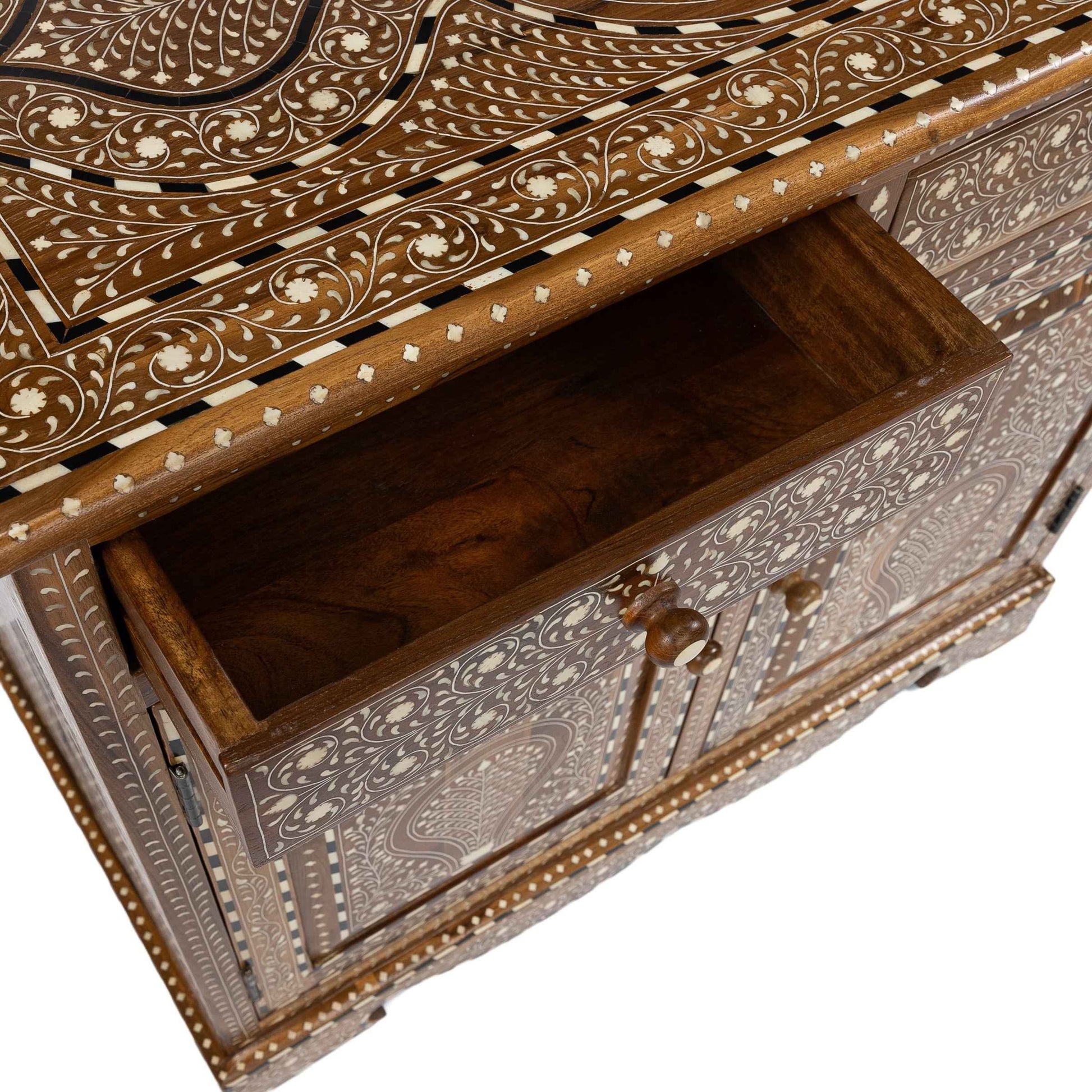 Mara Wood and Bone Inlay Cabinet