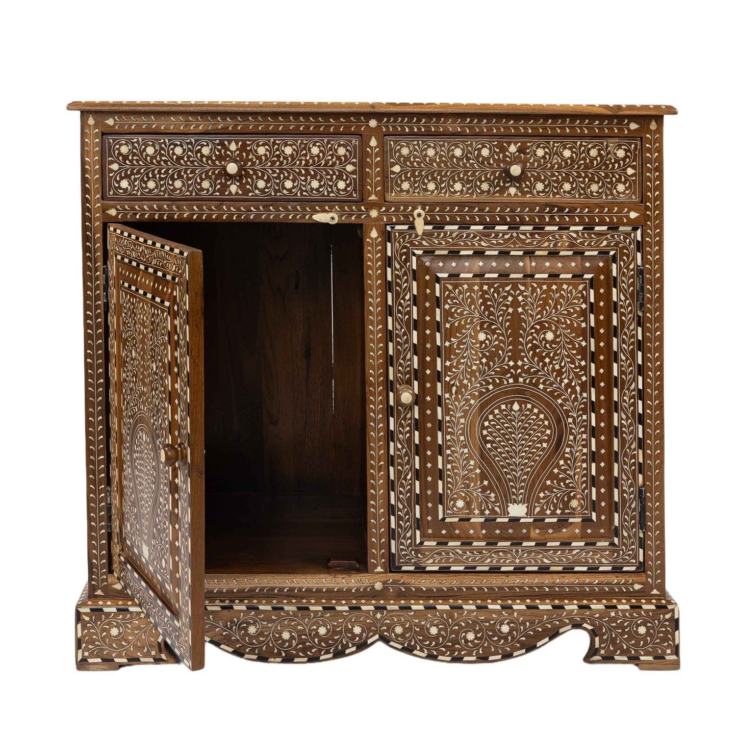 Mara Wood and Bone Inlay Cabinet