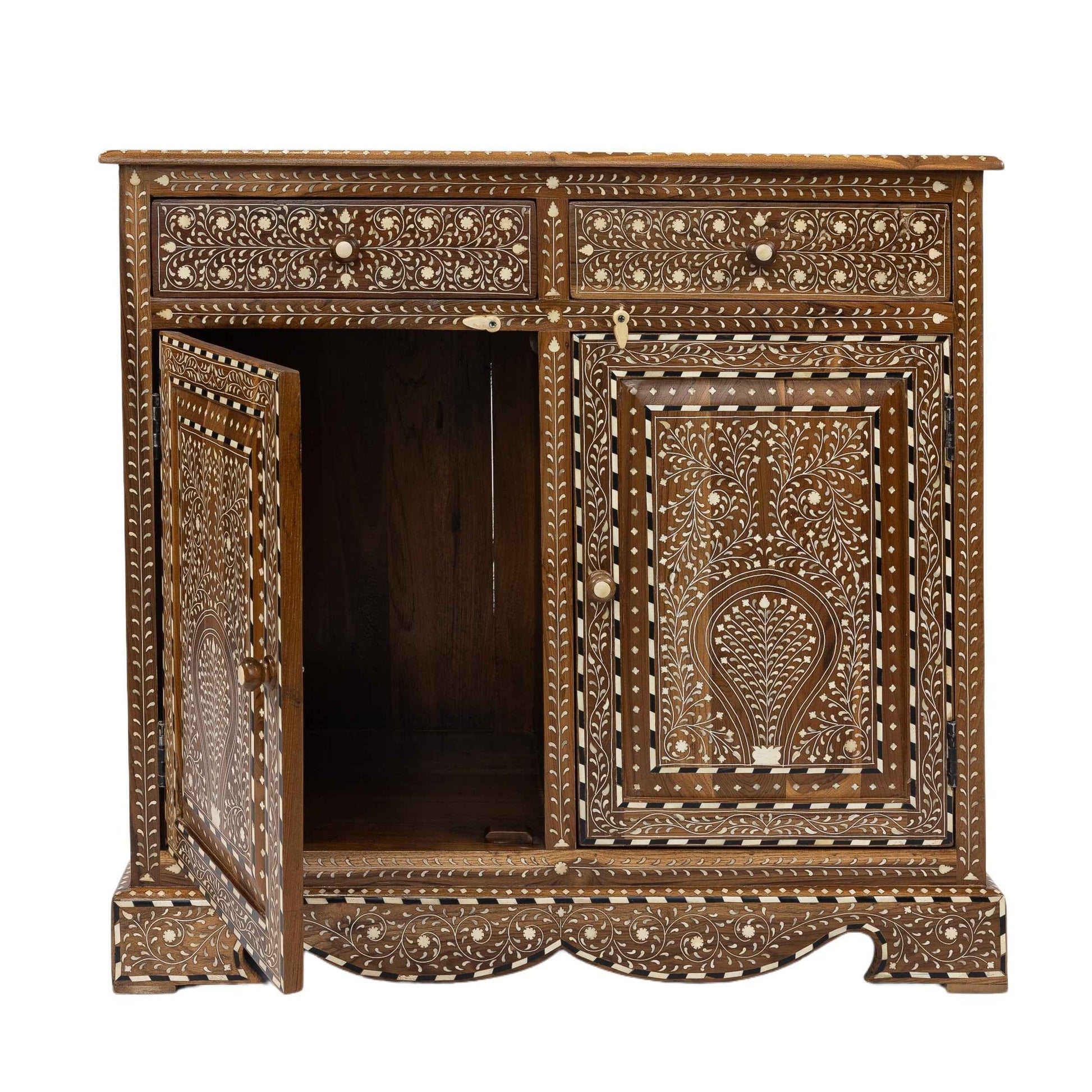 Mara Wood and Bone Inlay Cabinet