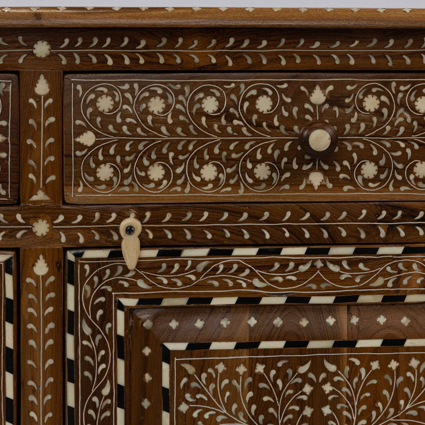 Mara Wood and Bone Inlay Cabinet