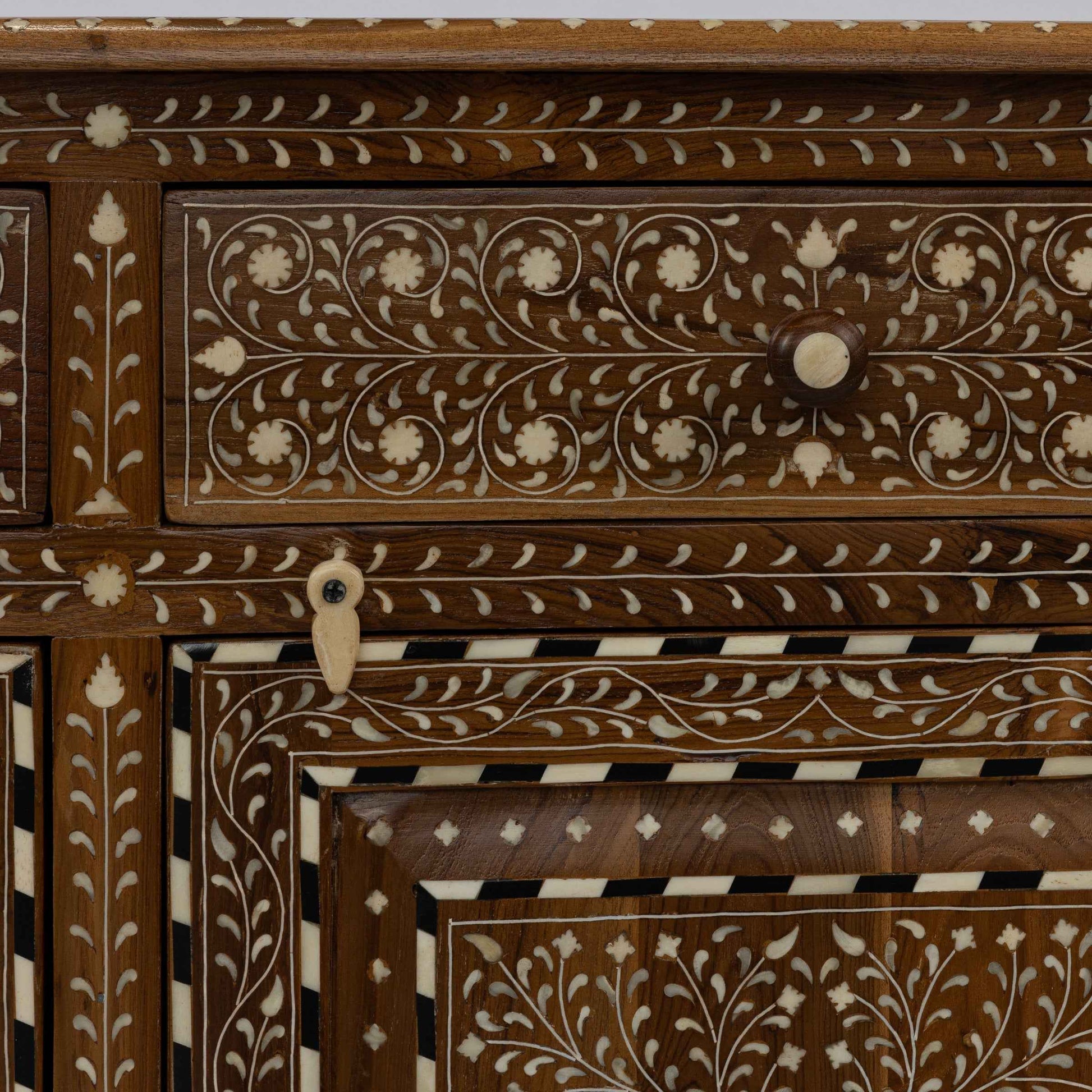 Mara Wood and Bone Inlay Cabinet