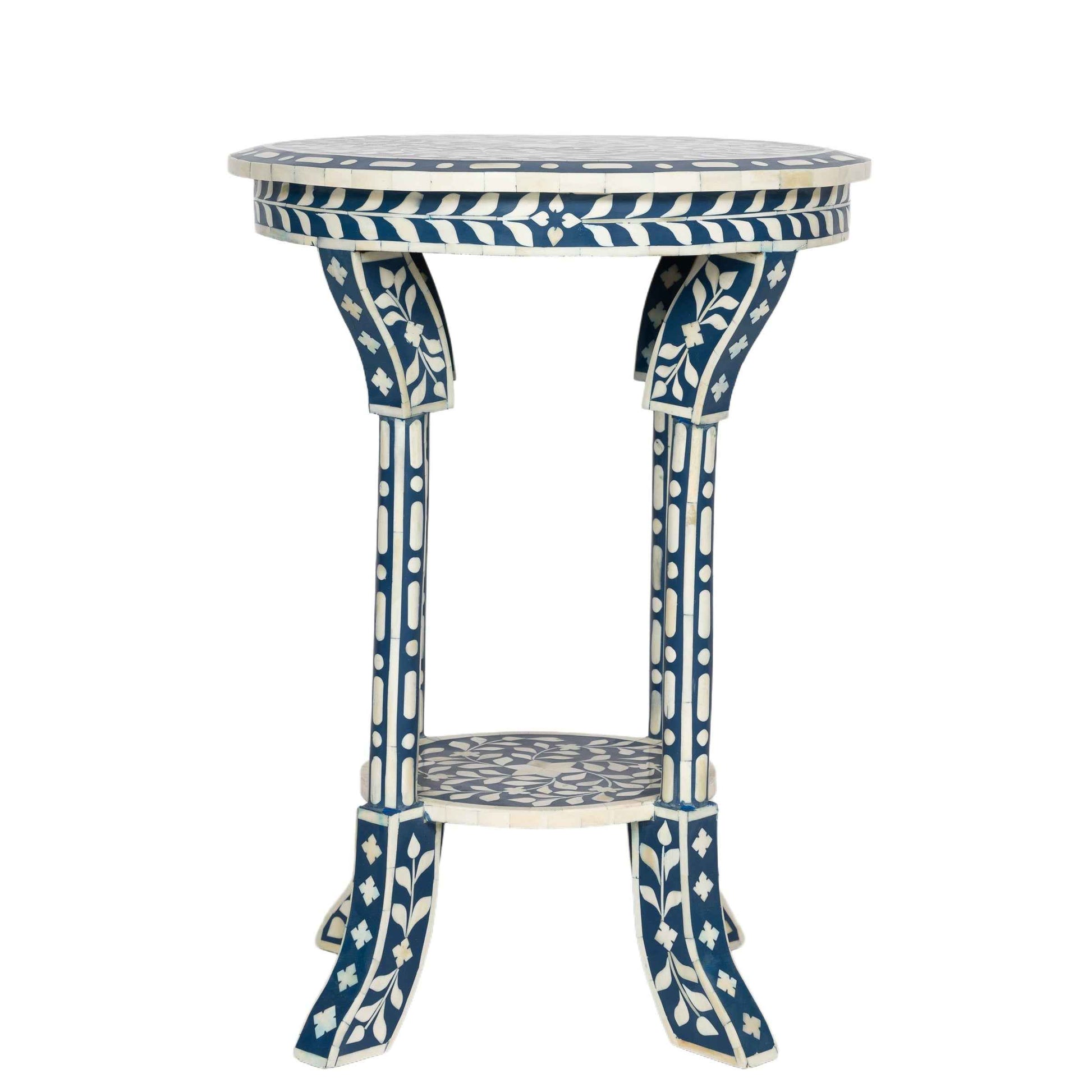 Blue Bone Inlay Side Table