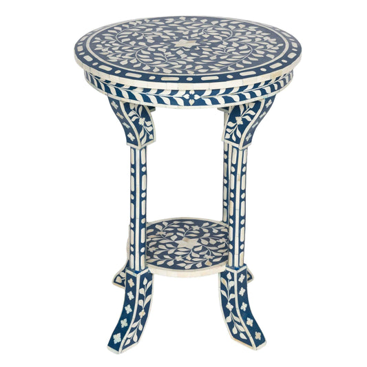 Blue Bone Inlay Side Table