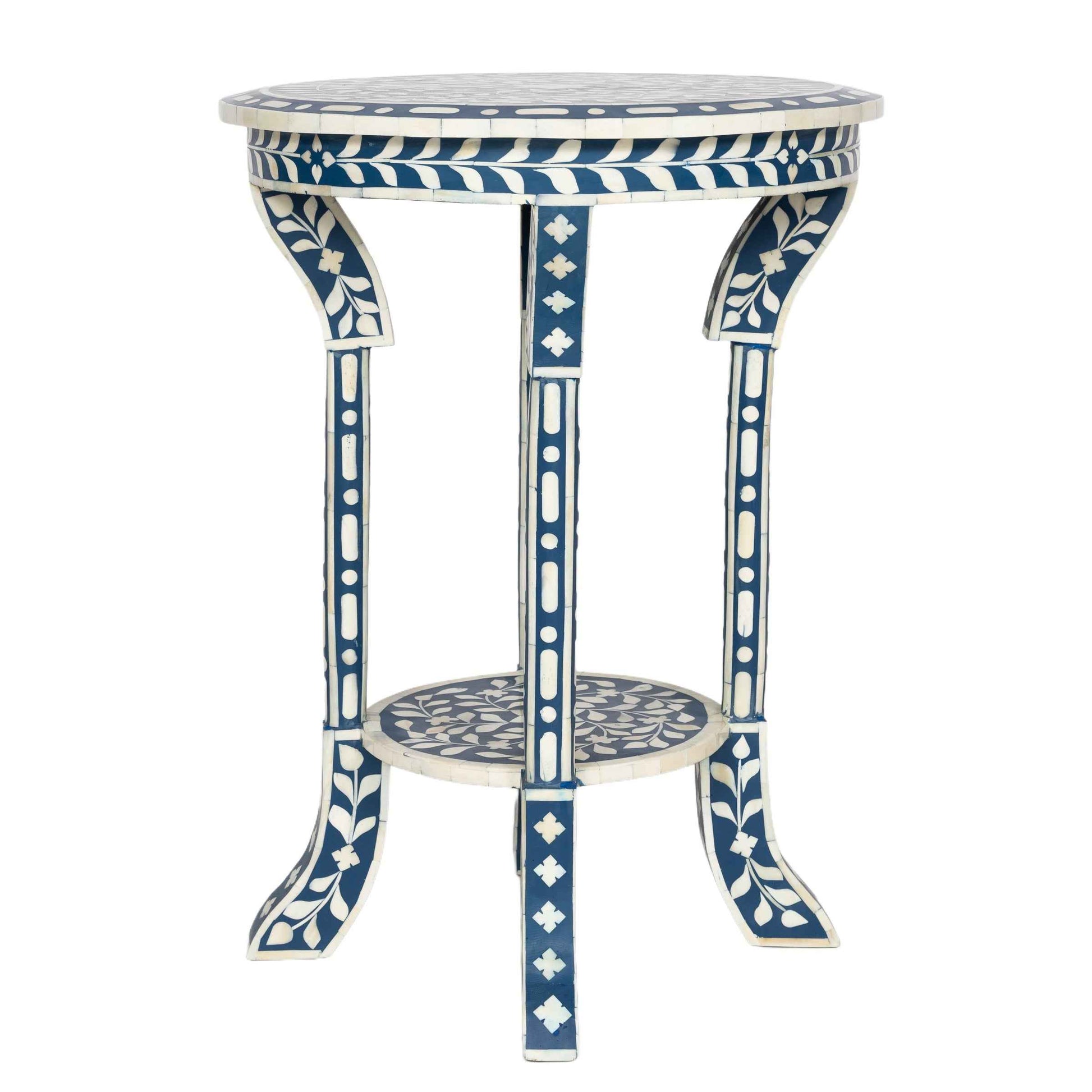 Blue Bone Inlay Side Table