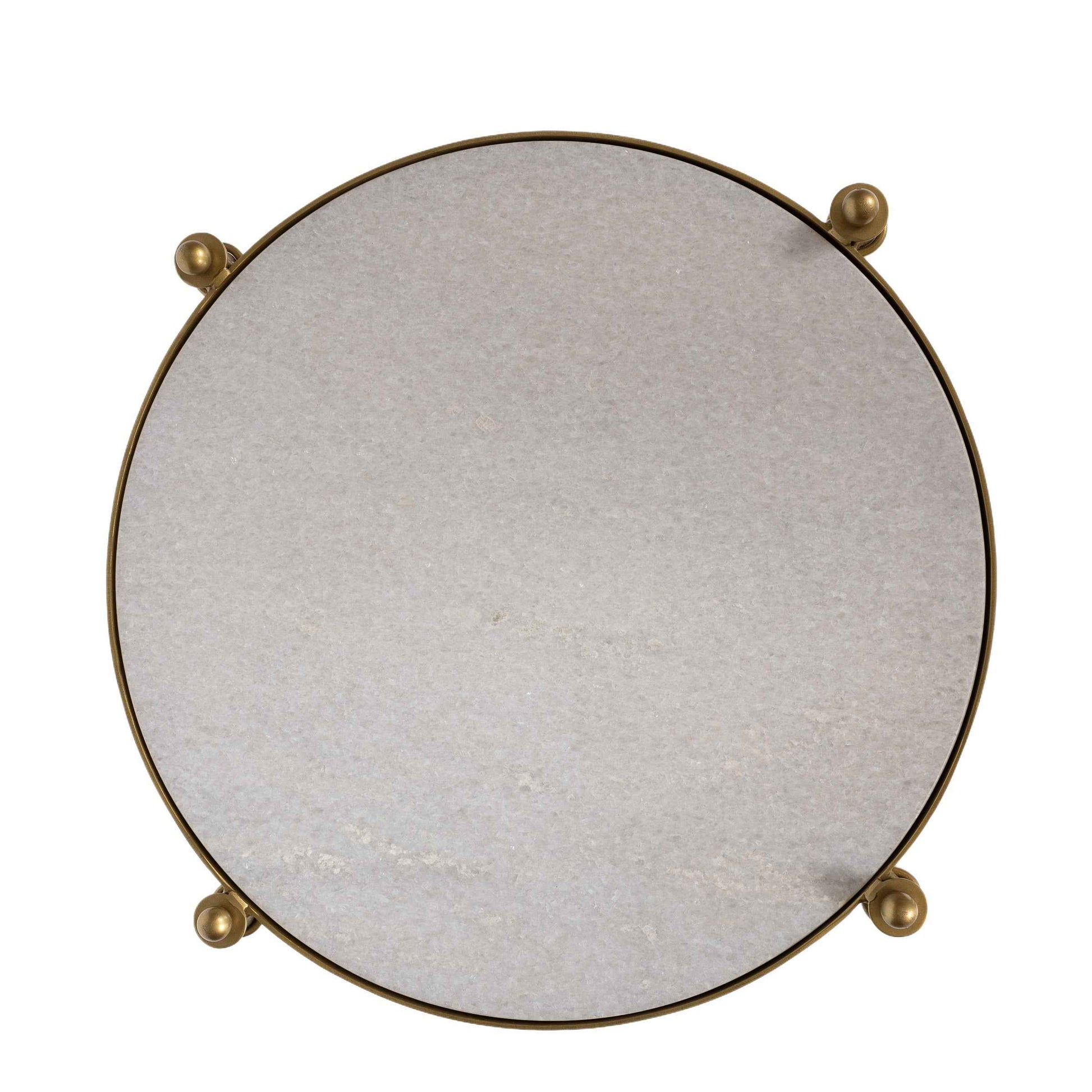Brushed Gold & Marble Side Table