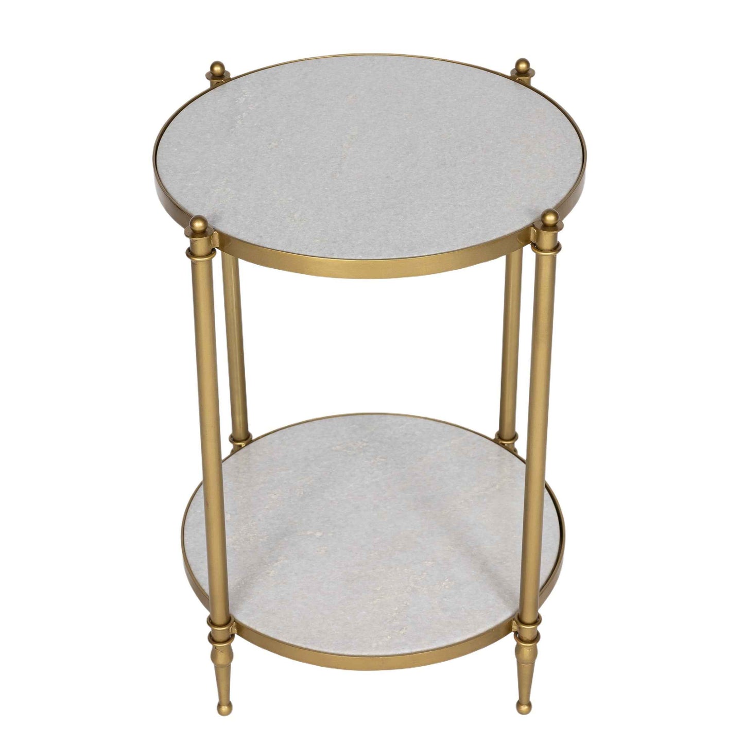 Brushed Gold & Marble Side Table