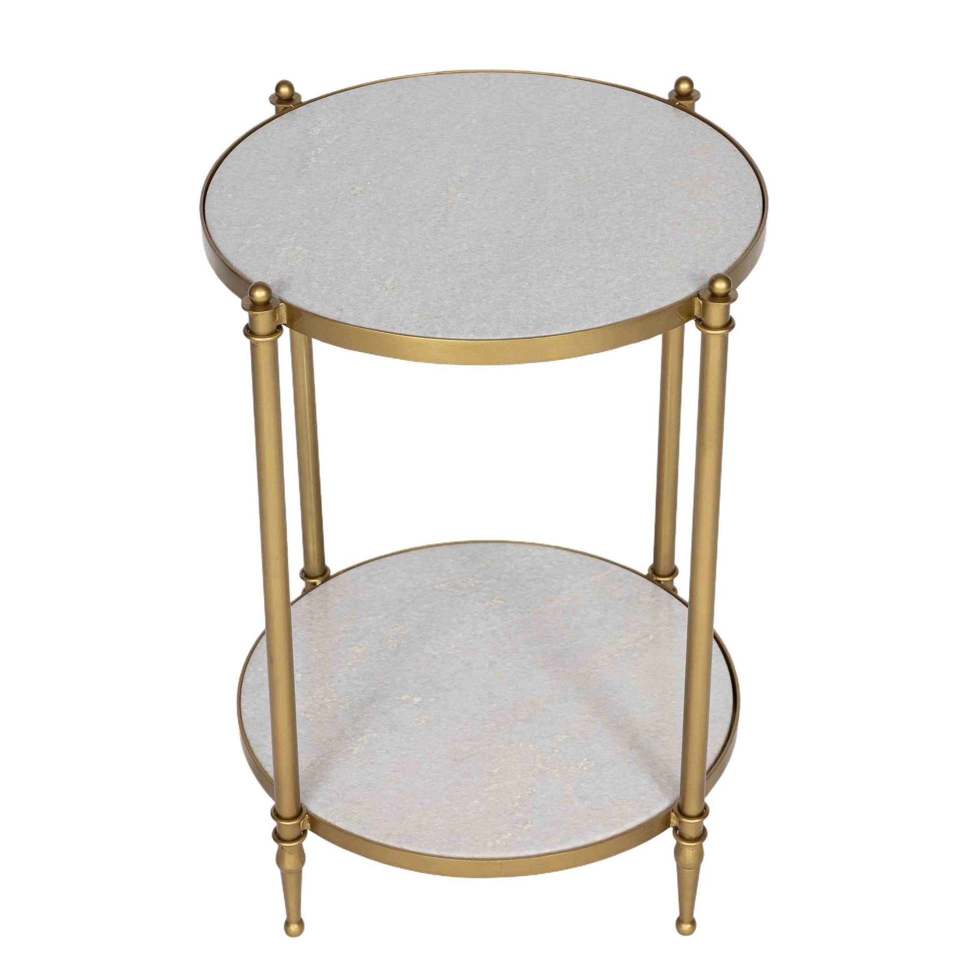 Brushed Gold & Marble Side Table