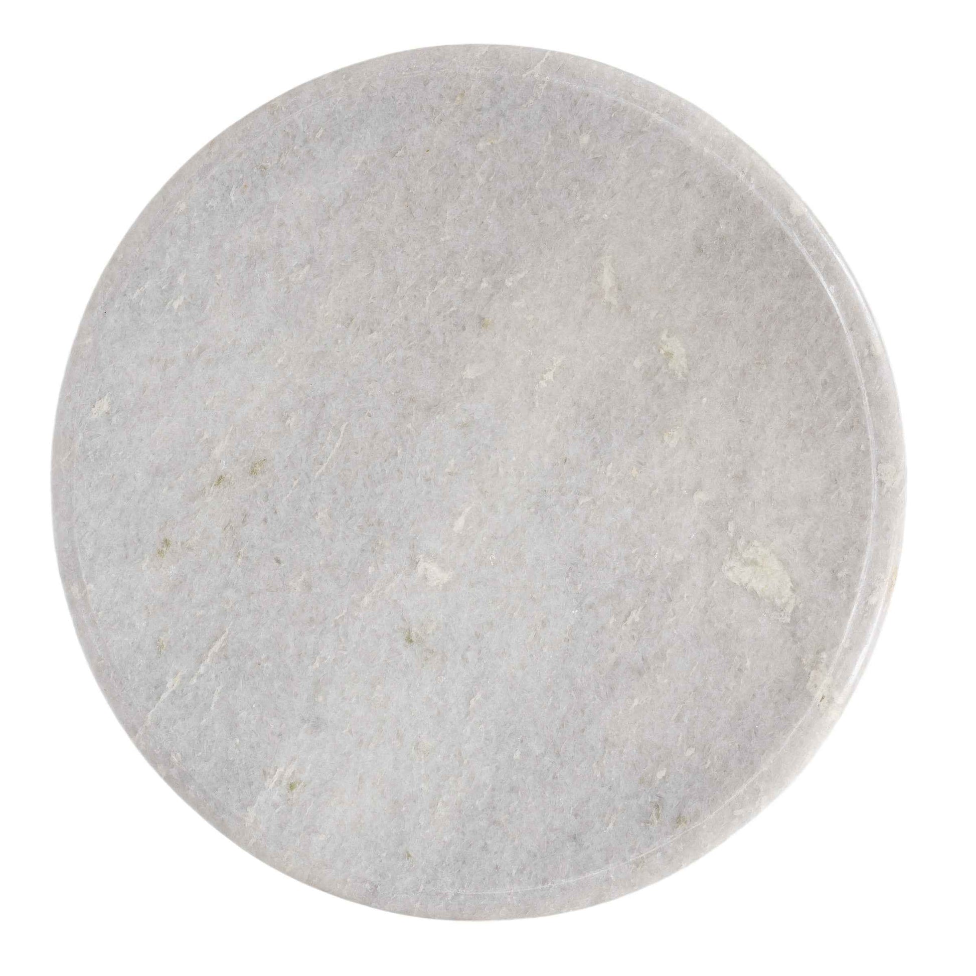 Silver And Marble Accent Table