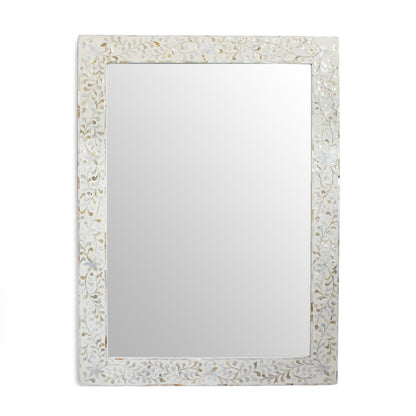 Mother of Pearl Inlay Floral Pattern Mirror Frame Mother of Pearl Mirror Mother of Pearl Frame Bone Inlay Mirror Bone Inlay Frame MOP Frames.