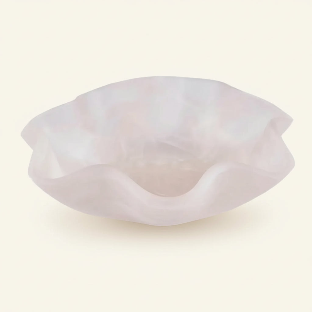 RESIN ORGANIC FRUIT BOWL | PINK WHITE
