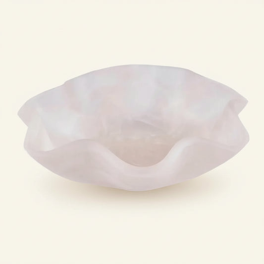 RESIN ORGANIC FRUIT BOWL | PINK WHITE