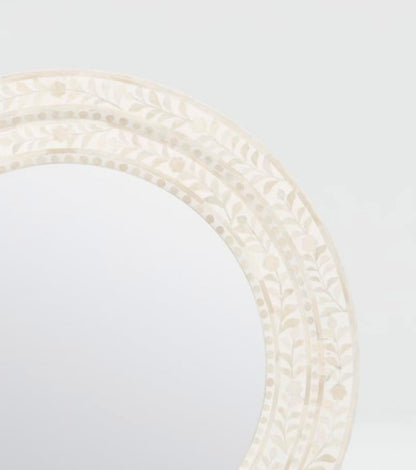 Handcrafted Bone Inlay Mirror Frame Stylish and Elegant Wall Mirror Frame with Detailed Bone Inlay Design, Perfect for Home, Living Room, Bedroom and Office Décor