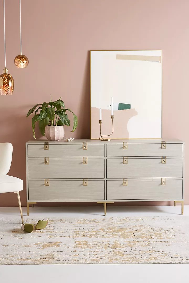 Ingram Six-Drawer Dresser| Modern Dresser Chest Of 6 Drawers