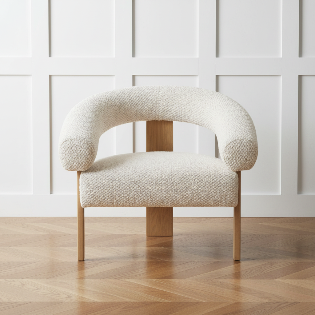 FRANCIS CREAM BOUCLE ARM CHAIR