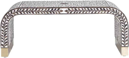 Bone Inlay Coffee Table Handmade Decorative Accent Table with Intricate Pattern Artisan Crafted Indian Furniture for Living Room, Bedroom or Office Décor
