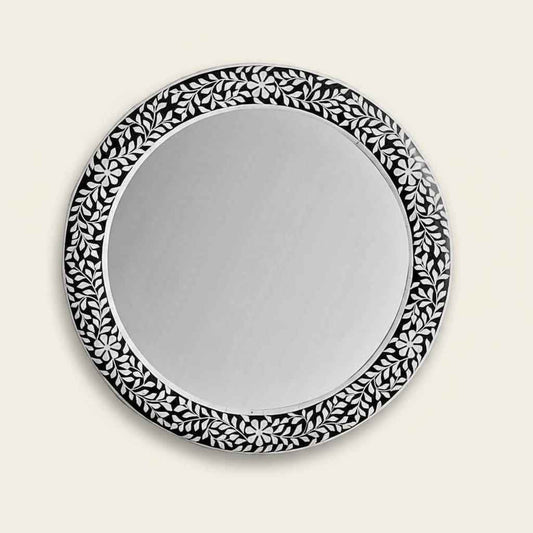 Handcrafted Bone Inlay Mirror Frame Elegant Decorative Wall Mirror Frame with Intricate Bone Inlay Design, Perfect for Living Room, Bedroom, Bathroom and Home Décor