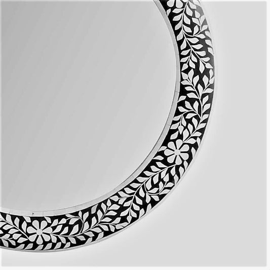 Handcrafted Bone Inlay Mirror Frame Elegant Decorative Wall Mirror Frame with Intricate Bone Inlay Design, Perfect for Living Room, Bedroom, Bathroom and Home Décor