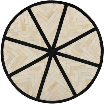 Bone Inlay End Table Handmade Decorative Accent Table with Intricate Inlay Artisan Side Table for Bedroom, Living Room or Entryway Décor