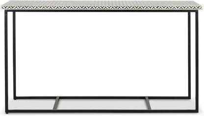 Bone Inlay Console Table Handcrafted Solid Wood Entryway Table with Intricate Floral Design for Hallway, Living Room, or Bedroom Décor