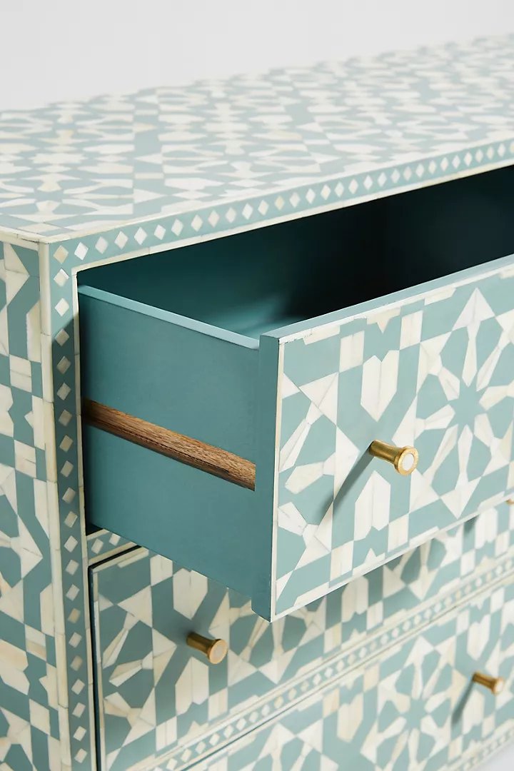 Bone Inlay Moroccan Design Table|  Inlay Nine-Drawer Dresser| Chest of 9 Drawers