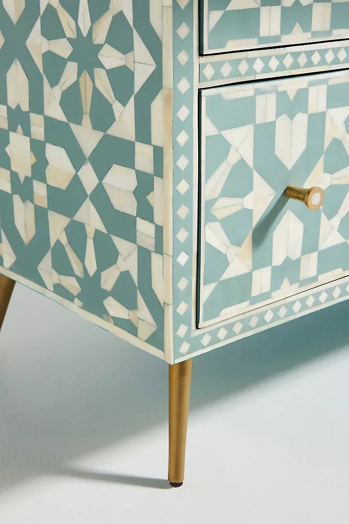 Bone Inlay Moroccan Design Table|  Inlay Nine-Drawer Dresser| Chest of 9 Drawers