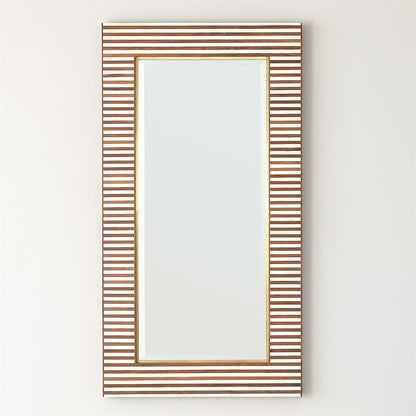 Studio A Sienna Bone Inlay Mirror Frame Handmade Decor Strip Design Wood Frame Entryway, Hallway, Living Room, Closet Mirror