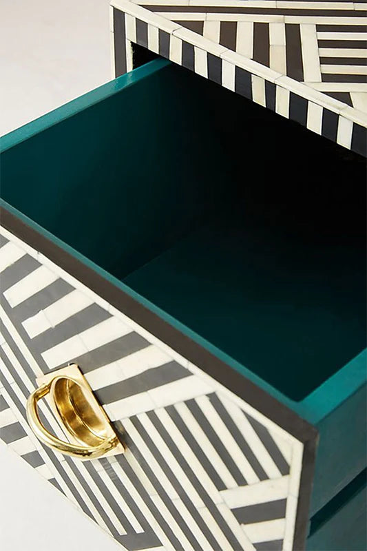 Bone Inlay Desk Geometrical Design Hansa Handicraft