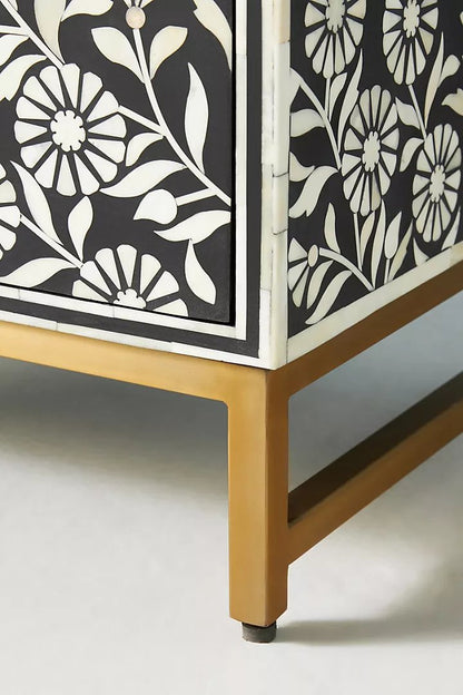 Bone Inlay Bedside Table | Lalita Inlay Nightstand