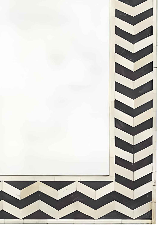 Bone Inlay Mirror Frame Handcrafted Decorative Wall Mirror Frame for Bedroom, Living Room or Entryway Elegant Bohemian Home Décor Accent