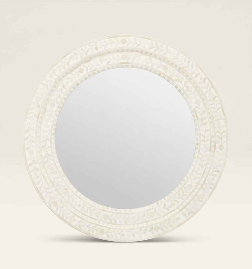 Handcrafted Bone Inlay Mirror Frame Stylish and Elegant Wall Mirror Frame with Detailed Bone Inlay Design, Perfect for Home, Living Room, Bedroom and Office Décor